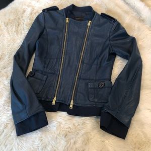 BCBGMAXAZRIA Navy Leather Jacket
